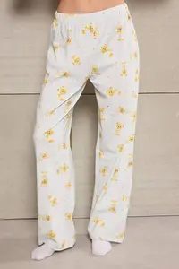TRENDYOLMİLLA Teen Blue 100% Cotton Teddy Bear Patterned Knitting Pajama Set - Image 4
