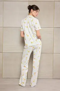 TRENDYOLMİLLA Teen Blue 100% Cotton Teddy Bear Patterned Knitting Pajama Set - Image 5