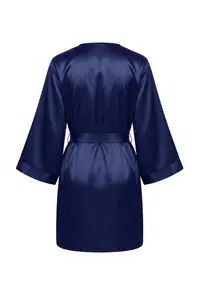 TRENDYOLMİLLA Navy Blue Satin Lace Detailed 4 Sets Dowry Set Weaving Pajama Set- Panties-Robe - Image 8