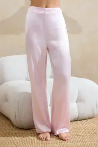 TRENDYOLMİLLA Powder Pink Shirred Binding Detailed Satin Weaving Pajama Set - Image 4