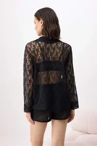 TRENDYOLMİLLA Black 3 Sets Lace Braletli Knitting Pajama Set - Image 5
