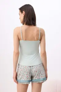 TRENDYOLMİLLA MINT Printed Lycra Combed cotton single jersey Knitting Pajama Set - Image 4