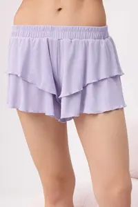 TRENDYOLMİLLA Lilac 100% Cotton Printed Piped 30/1 penye single jersey Knitting Pajama Set - Image 3