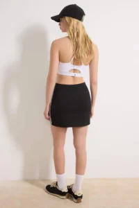TRENDYOLMİLLA Black Striped 2 Layer OF shorts Knitting Sports Shorts Skirt - Image 5