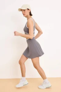 TRENDYOLMİLLA Gray Scuba Material 2 Layer Inside OF shorts Sports Shorts Skirt - Image 2
