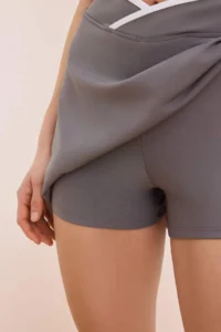 TRENDYOLMİLLA Gray Scuba Material 2 Layer Inside OF shorts Sports Shorts Skirt - Image 4