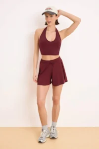 TRENDYOLMİLLA Burgundy Scuba Material 2 Layer OF shorts with pocket Knitting Sports Shorts - Image 2