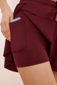 TRENDYOLMİLLA Burgundy Scuba Material 2 Layer OF shorts with pocket Knitting Sports Shorts - Image 4