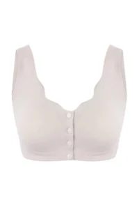 TRENDYOLMİLLA Gray Seamless Laser Cutting Invisible/Ghost Button Detailed Covered bralette Knitting Bra - Image 2