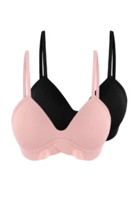 TRENDYOLMİLLA Black-Multicolored 2 Sets Covered T-Shirt Bra Knitting Bra - Image 2