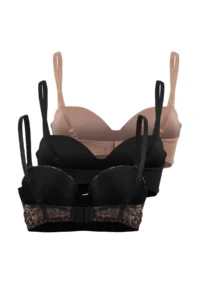 TRENDYOLMİLLA Black-Multicolored 3 Sets Micro Leopard Sabit Container Strapless Bra - Image 5