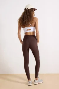 TRENDYOLMİLLA Brown Striped Tam Size Knitting Sports Leggings - Image 4