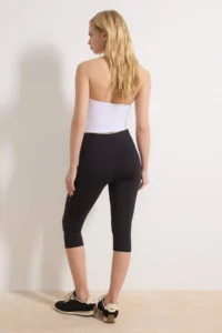 TRENDYOLMİLLA Black Capri Size Brushed Soft Material Double breasted Waist Knitting Sports Leggings - Image 4