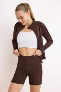 TRENDYOLMİLLA Brown Scuba Sports Leggings - Image 2