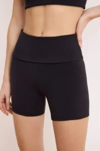 TRENDYOLMİLLA Black Waist folded Brushed Soft Material Sports Leggings - Image 4