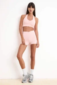 TRENDYOLMİLLA Pink Ruffle Detailed Knitting Sports Shorts/Short Leggings