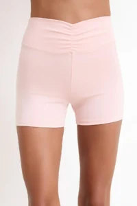 TRENDYOLMİLLA Pink Ruffle Detailed Knitting Sports Shorts/Short Leggings - Image 3