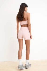 TRENDYOLMİLLA Pink Ruffle Detailed Knitting Sports Shorts/Short Leggings - Image 4