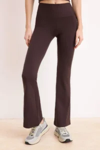 TRENDYOLMİLLA Brown Brushed Soft Material Flare/flared leg Knitting Sports Leggings - Image 3
