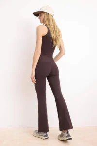 TRENDYOLMİLLA Brown Brushed Soft Material Flare/flared leg Knitting Sports Leggings - Image 4
