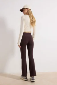 TRENDYOLMİLLA Brown Brushed Soft Material Flare/flared leg Knitting Sports Leggings - Image 8