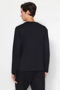 MAN Black-Navy Blue-Anthracite Regular/Normal Kesim 3 Sets Paket Basic 100% Cotton T-Shirt - Image 3