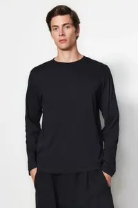 MAN Black-Navy Blue-Anthracite Regular/Normal Kesim 3 Sets Paket Basic 100% Cotton T-Shirt - Image 5