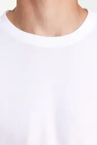 MAN White Regular/Normal Kesim Long Sleeve 100% Cotton Tok Material T-Shirt - Image 6