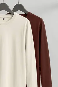 MAN Brown-Stone 2 Sets Paket 100% Cotton Long Sleeve Regular/Normal Kesim T-Shirt - Image 2