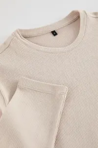 MAN Stone Regular/Normal Kesim Long Sleeve Basic textured 100% Cotton T-Shirt - Image 3