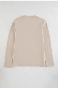 MAN Stone Regular/Normal Kesim Long Sleeve Basic textured 100% Cotton T-Shirt - Image 5