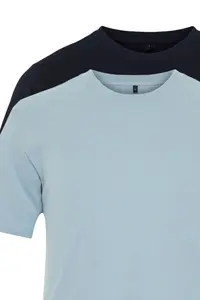 MAN Navy Blue-Blue Basic slim Fit/Narrow Kesim 100% Cotton 2 Sets Paket Short Sleeve T-Shirt - Image 10
