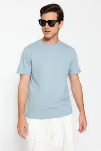 MAN Navy Blue-Blue Basic slim Fit/Narrow Kesim 100% Cotton 2 Sets Paket Short Sleeve T-Shirt - Image 5