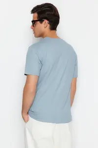 MAN Navy Blue-Blue Basic slim Fit/Narrow Kesim 100% Cotton 2 Sets Paket Short Sleeve T-Shirt - Image 8