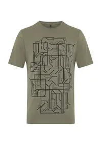 MAN Khaki slim/Narrow Kesim Printed 100% Cotton Printed T-Shirt - Image 6