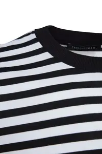 MAN Black Oversized/Wide Cut Striped Short Sleeve T-Shirt - Image 7