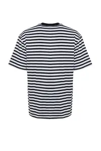 MAN Black Oversized/Wide Cut Striped Short Sleeve T-Shirt - Image 8