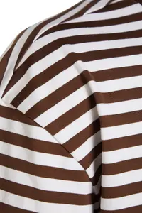 MAN Light Brown Oversized/Wide Cut Striped Crew Neck Short Sleeve T-Shirt - Image 6