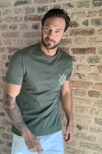MAN Khaki Regular Fit Crew Neck Short Sleeve Printed T-Shirt - Image 7
