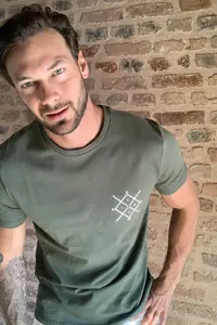 MAN Khaki Regular Fit Crew Neck Short Sleeve Printed T-Shirt - Image 9