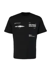 MAN Black Oversized/Wide Cut Crew Neck Text Printed 100% Cotton T-Shirt - Image 6