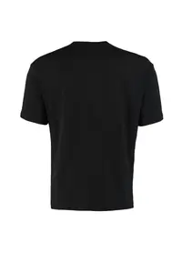 MAN Black Oversized/Wide Cut Crew Neck Text Printed 100% Cotton T-Shirt - Image 8