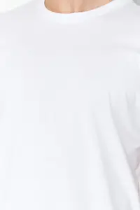 MAN White Basic 100% Cotton Regular Fit Crew Neck T-Shirt - Image 7