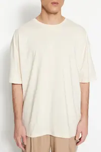 MAN Stone Oversized/Wide Cut Crew Neck Floral Printed Short Sleeve 100% Cotton T-Shirt - Image 5