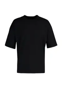 MAN Black Oversized/Wide Cut Crew Neck Back Printed 100% Cotton Short Sleeve T-Shirt - Image 7
