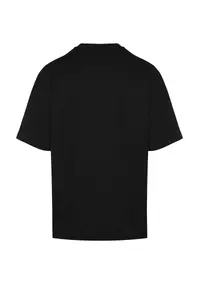 MAN Black Oversized/Wide Cut Short Sleeve textured Basic T-Shirt - Image 6