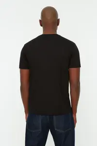 MAN Black Basic Regular/Normal Kesim Crew Neck Short Sleeve T-Shirt - Image 3