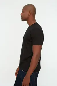MAN Black Basic Regular/Normal Kesim Crew Neck Short Sleeve T-Shirt - Image 5
