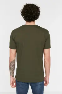 MAN Khaki Regular/Normal Kesim Short Sleeve T-Shirt - Image 2