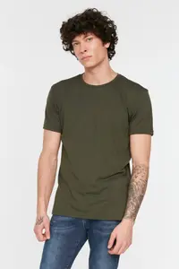 MAN Khaki Regular/Normal Kesim Short Sleeve T-Shirt - Image 4